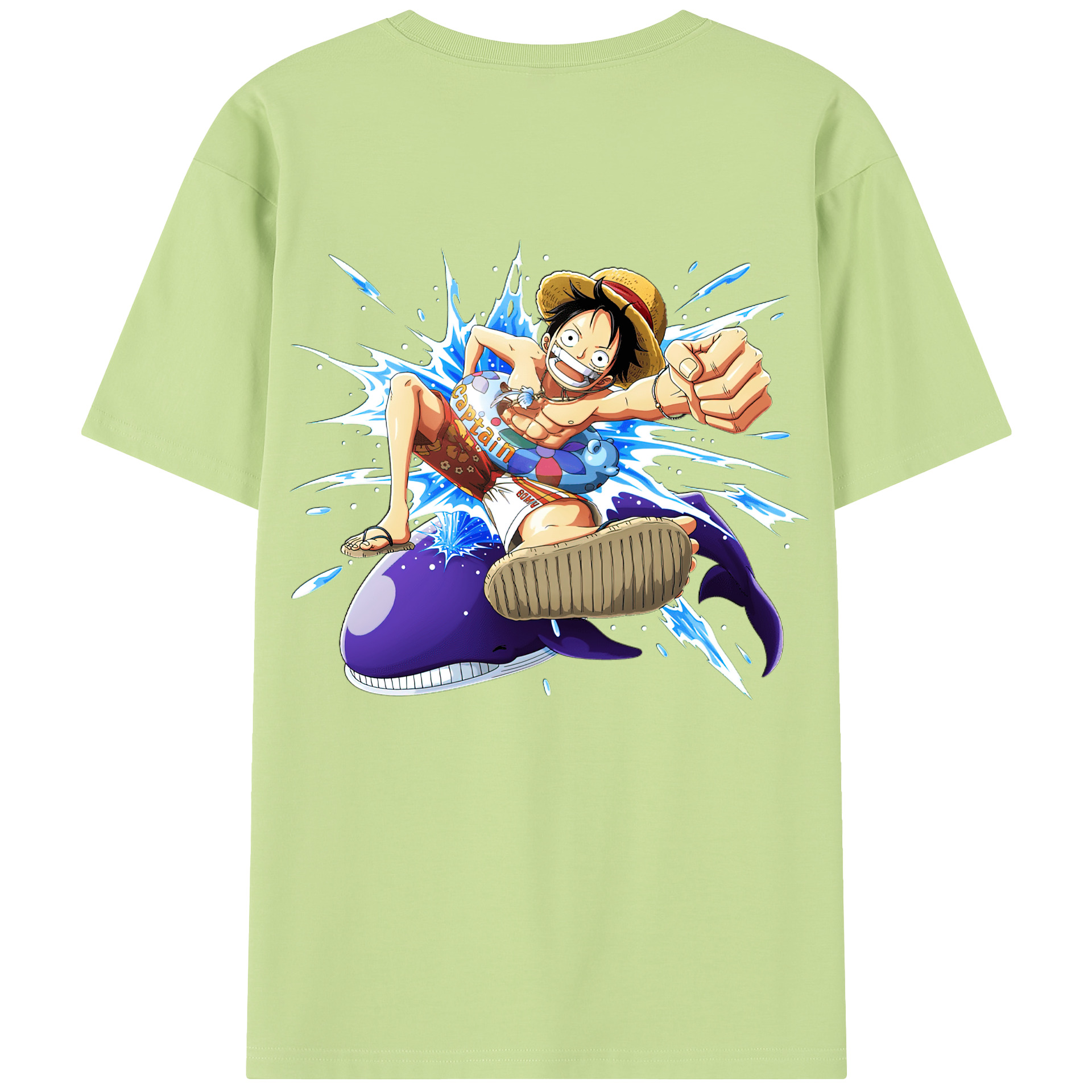ワンピース モンキー・D・ルフィ ONE PIECE Monkey D. Luffy 綿100％半袖Tシャツ（背面プリント）